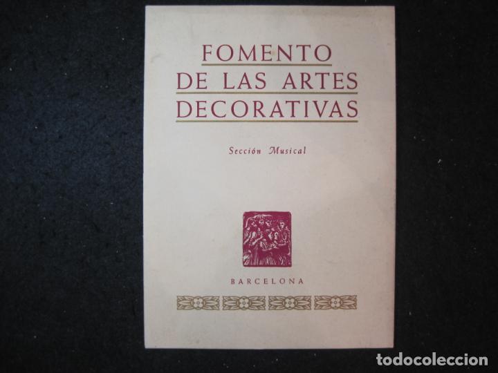 Outros artigos de papel: FOMENTO DE LAS ARTES DECORATIVAS-SECCION MUSICAL-A&Ntilde;O 1946-FIRMA RAIMUNDO TORRES-VER FOTOS-(K-5412)