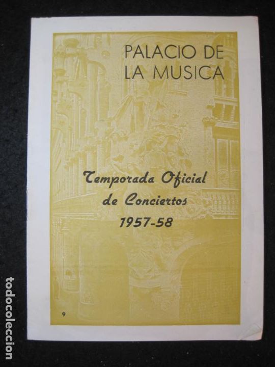 Outros artigos de papel: BARCELONA-PALAU DE LA MUSICA-TEMPORADA OFICIAL 1957 1958-VER FOTOS-(K-5414)