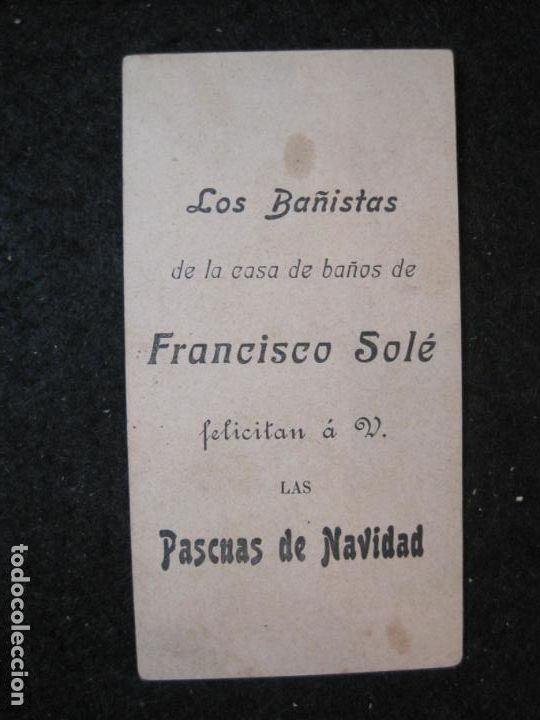 Paper Collecting Others: LOS BA&Ntilde;ISTAS DE LA CASA DE BA&Ntilde;OS DE FRANCISCO SOLE-FELICITACION ANTIGUA-VER FOTOS-(88.284)