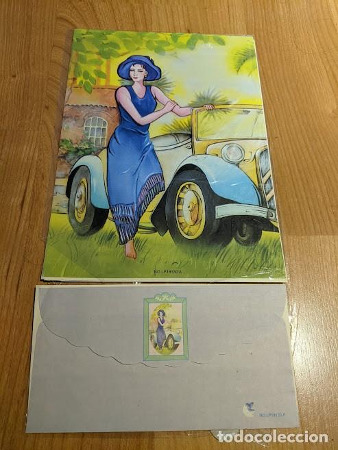 Outros artigos de papel: ANTIGUO BLISTER CARTAS OLOR + SOBRE &laquo;MUJER CON COCHE&raquo; A&Ntilde;OS 90 (3 CARTAS)