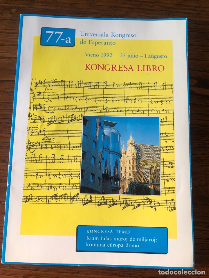 Otros Art&iacute;culos de Coleccionismo en Papel: LIBRO FOLLETO 77 CONGRESO UNIVERSAL ESPERANTO VIENA 1992 KONGRESA