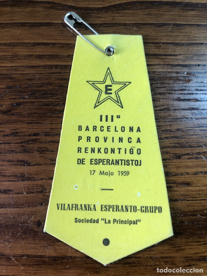Otros art&iacute;culos de coleccionismo en papel: PASE TARJETA IDENTIFICATIVA III CONGRESO PROVINCIA BARCELONA ESPERANTO VILAFRANCA 1959