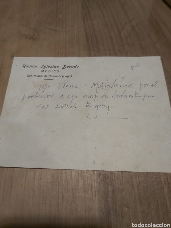 Collectionnisme Papier divers: RAMON IGLESIAS DORADO MEDICO SAN MIGUEL REINANTE LUGO RECETA
