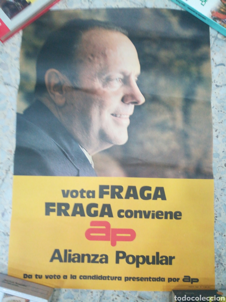 Outros artigos de papel: Poster Fraga Alianza Popular AP 1977. Medidas 63x44