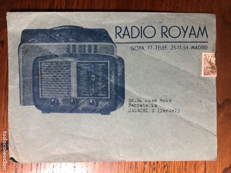 Otros art&iacute;culos de coleccionismo en papel: SOBRE CON PUBLICIDAD RADIO ROYAM