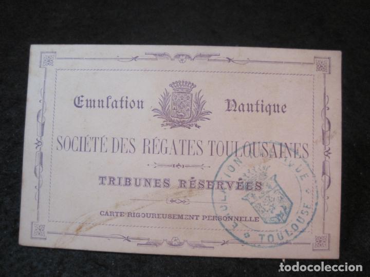 Altri oggetti di carta: EMULATION NAUTIQUE-CARNET PASE-SOCIETE DES REGATES TOULOUSAINES-VER FOTOS-(88.869)