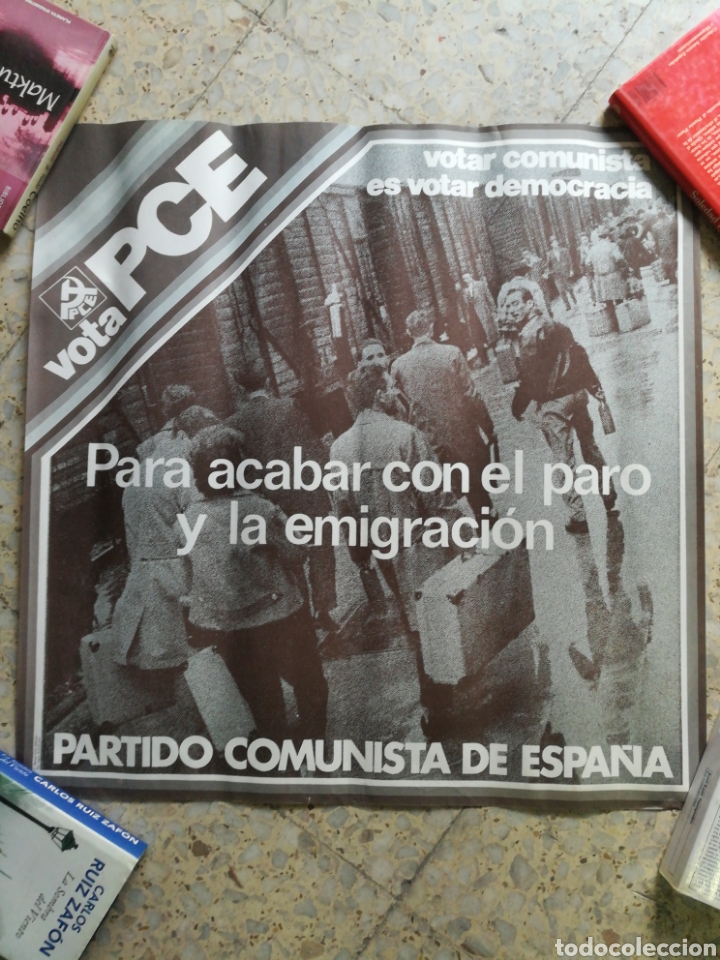 Outros artigos de papel: Poster Partido Comunista 1977. Paro emigraci&oacute;n. Medidas 65x65