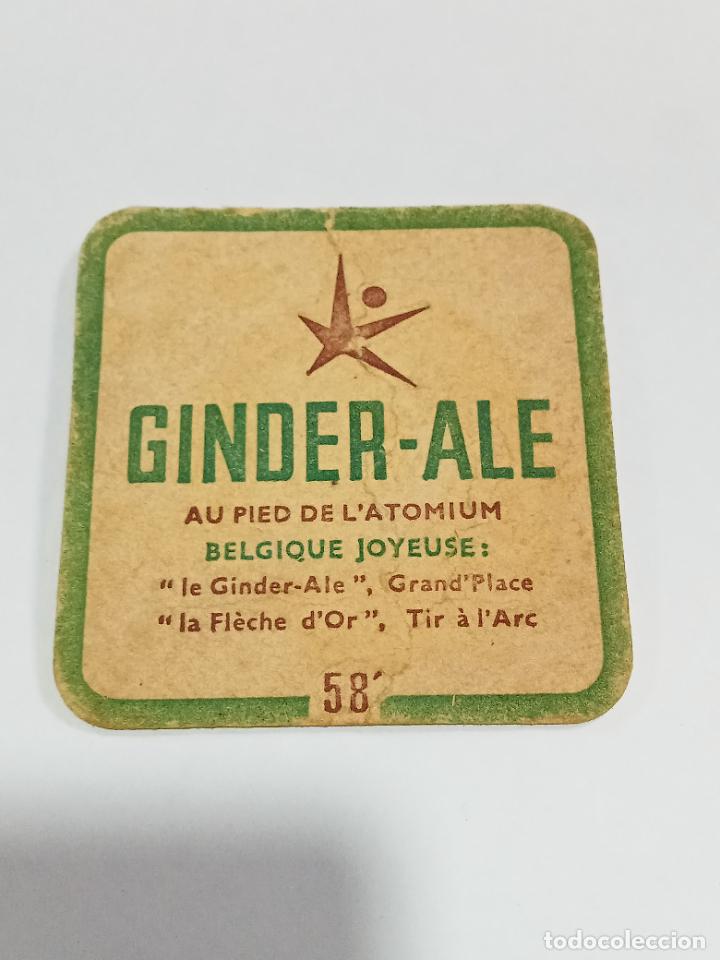 Outros artigos de papel: POSAVASOS PUBLICITARIO. GINDER-ALE. BELGIQUE JOYEUSE. 58. VER. 9.5 X 9.5 CM