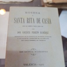 Otros Artículos de Coleccionismo en Papel: ANTIGUA NOVENA COFRADIA DE DAMAS SANTA RITA DE CASIA VICENTE PERETO VALENCIA 1915