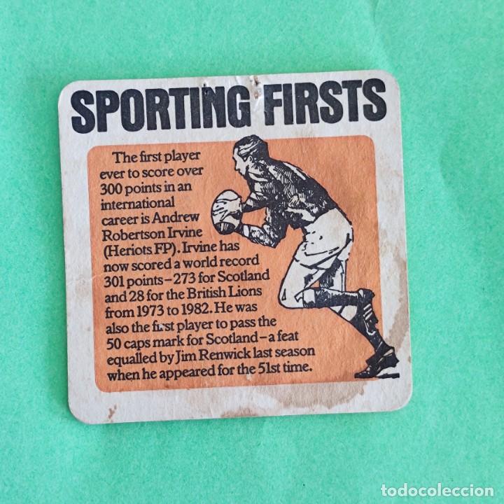 Otros Art&iacute;culos de Coleccionismo en Papel: POSAVASOS -WHISKEY WHISKY DEWAR - SPORTING FIRSTS - RUGBY DEPORTES