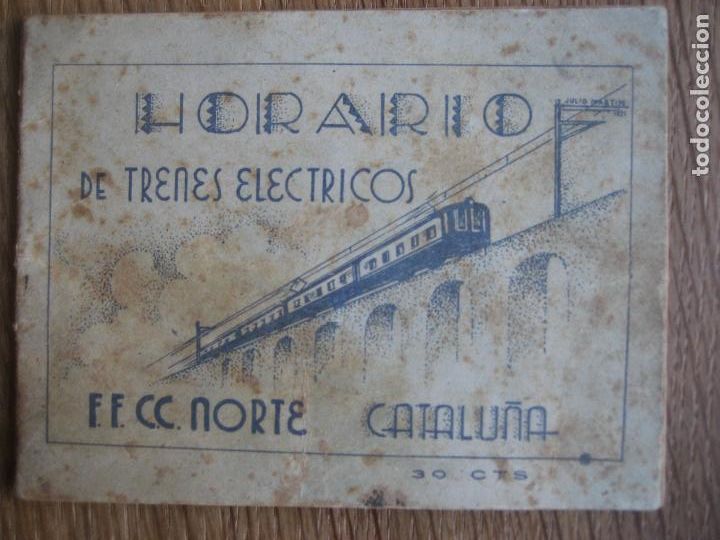 Otros Art&iacute;culos de Coleccionismo en Papel: Horarios de Trenes Electricos. 1931. F.F.C.C. Norte Catalu&ntilde;a