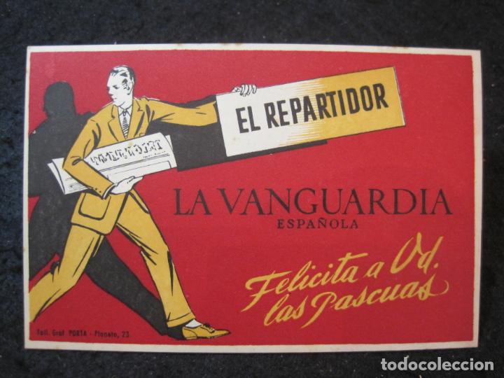 Outros artigos de papel: EL REPARTIDOR DE LA VANGUARDIA ESPA&Ntilde;OLA-FELICITACION ANTIGUA NAVIDAD-VER FOTOS-(89.586)