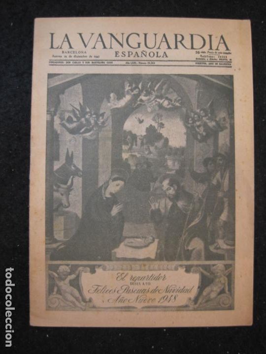 Sammelleidenschaft Andere Papierartikel: EL REPARTIDOR DE LA VANGUARDIA ESPA&Ntilde;OLA-A&Ntilde;O 1948-FELICITACION ANTIGUA NAVIDAD-VER FOTOS-(K-5710)