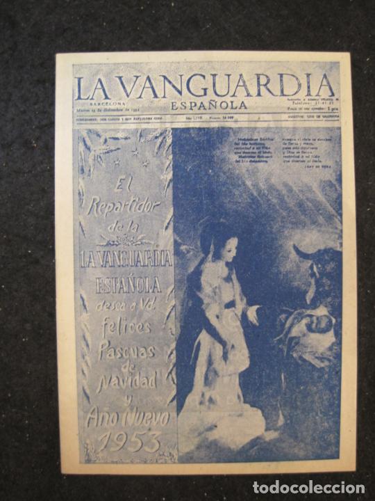 Otros art&iacute;culos de coleccionismo en papel: EL REPARTIDOR DE LA VANGUARDIA ESPA&Ntilde;OLA-A&Ntilde;O 1953-FELICITACION ANTIGUA NAVIDAD-VER FOTOS-(K-5711)