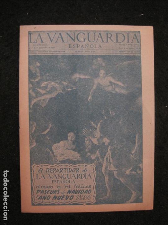 Outros artigos de papel: EL REPARTIDOR DE LA VANGUARDIA ESPA&Ntilde;OLA-A&Ntilde;O 1954-FELICITACION ANTIGUA NAVIDAD-VER FOTOS-(K-5714)