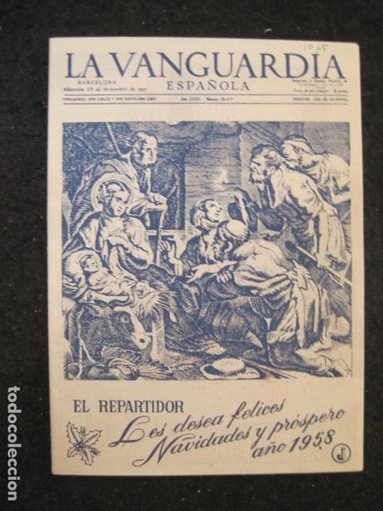 Sammelleidenschaft Andere Papierartikel: EL REPARTIDOR DE LA VANGUARDIA ESPA&Ntilde;OLA-A&Ntilde;O 1958-FELICITACION ANTIGUA NAVIDAD-VER FOTOS-(K-5715)