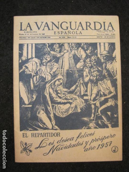 Sammelleidenschaft Andere Papierartikel: EL REPARTIDOR DE LA VANGUARDIA ESPA&Ntilde;OLA-A&Ntilde;O 1957-FELICITACION ANTIGUA NAVIDAD-VER FOTOS-(K-5716)