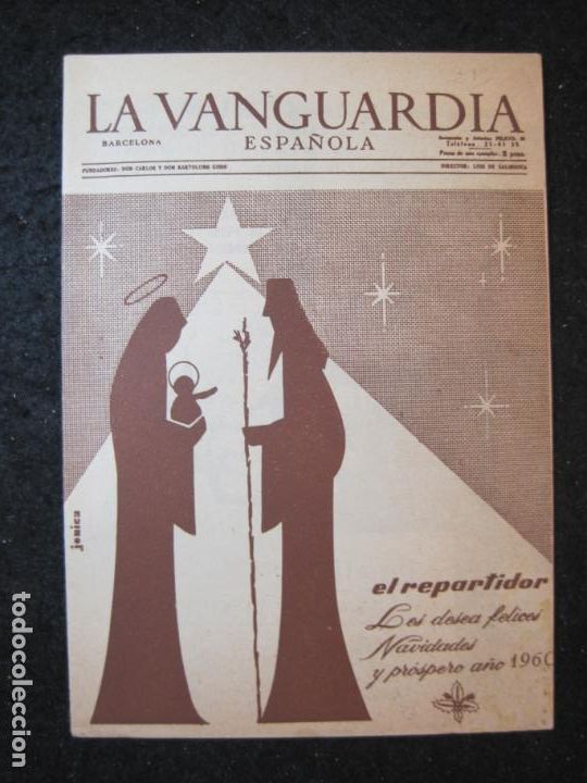 Sammelleidenschaft Andere Papierartikel: EL REPARTIDOR DE LA VANGUARDIA ESPA&Ntilde;OLA-A&Ntilde;O 1960-FELICITACION ANTIGUA NAVIDAD-VER FOTOS-(K-5718)