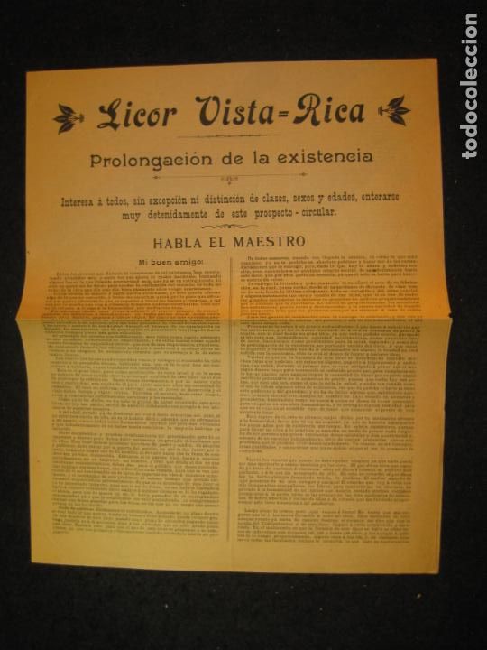 Otros Art&iacute;culos de Coleccionismo en Papel: LICOR VISTA RICA-PUBLICIDAD ANTIGUA-VER FOTOS-(K-5747)