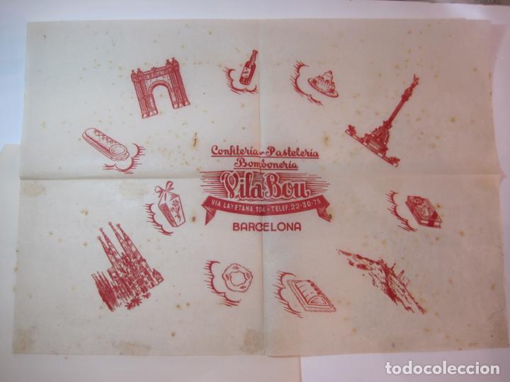 Outros artigos de papel: CONFITERIA PASTELERIA VILA BOU-BARCELONA-VIA LAYETANA 104-PUBLICIDAD ANTIGUA-VER FOTOS-(V-23.257)