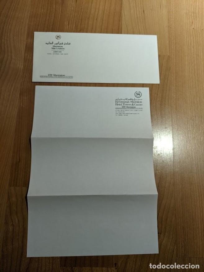 Collectionnisme Papier divers: SOBRE + CARTA SHERATON NILE CRUISES 23,5 X 10
