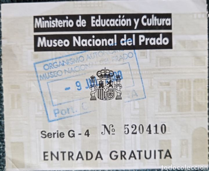 Otros Art&iacute;culos de Coleccionismo en Papel: ENTRADA MUSEO DEL PRADO