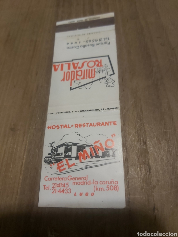 Paper Collecting Others: LUGO EL MI&Ntilde;O HISTAL RESTAURANTE/MIRADOR ROSALIA CAJA CERILLAS VINTAGE PUBLICIDAD F&Oacute;SFOROS