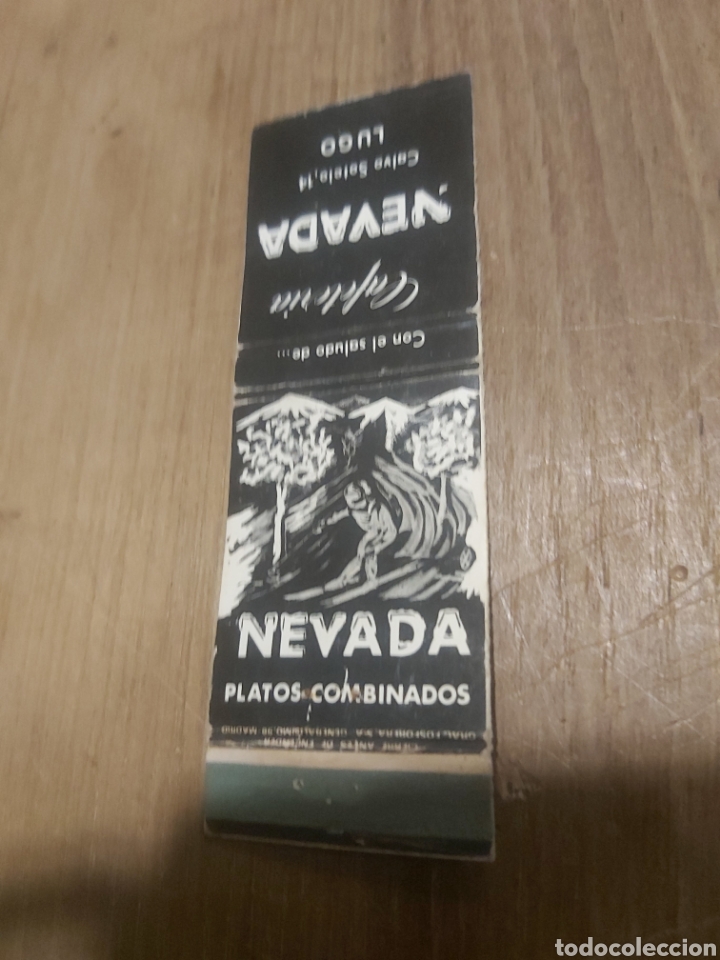 Sammelleidenschaft Andere Papierartikel: LUGO NEVADA CAFETER&Iacute;A PLATOS COMBINADOS CALVO SOTELO 14 CAJA CERILLAS VINTAGE PUBLICIDAD