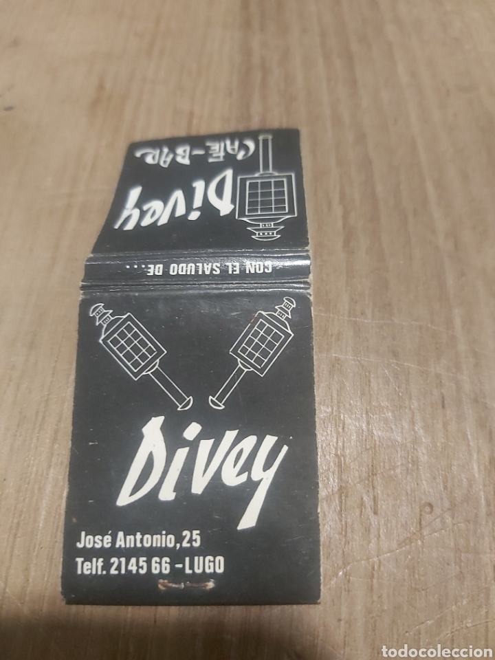 Collectionnisme Papier divers: LUGO DIVEY CAFE BAR CAJA CERILLAS VINTAGE PUBLICIDAD F&Oacute;SFOROS