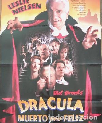 Otros Art&iacute;culos de Coleccionismo en Papel: afiche cine dracula muerto pero feliz brooks nielsen comedia