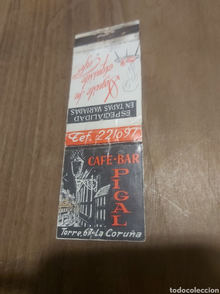 Collectionnisme Papier divers: LA CORU&Ntilde;A CAFE BAR PIGAL TORRE 67 CAJA CERILLAS VINTAGE PUBLICIDAD F&Oacute;SFOROS
