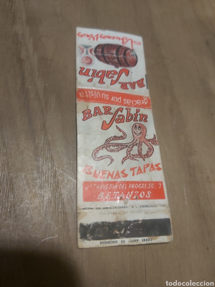Outros artigos de papel: BETANZOS LA CORU&Ntilde;A BAR SABIN TAPAS TRAVES&Iacute;A DEL PRIGRESO 7 CAJA CERILLAS VINTAGE PUBLICIDAD