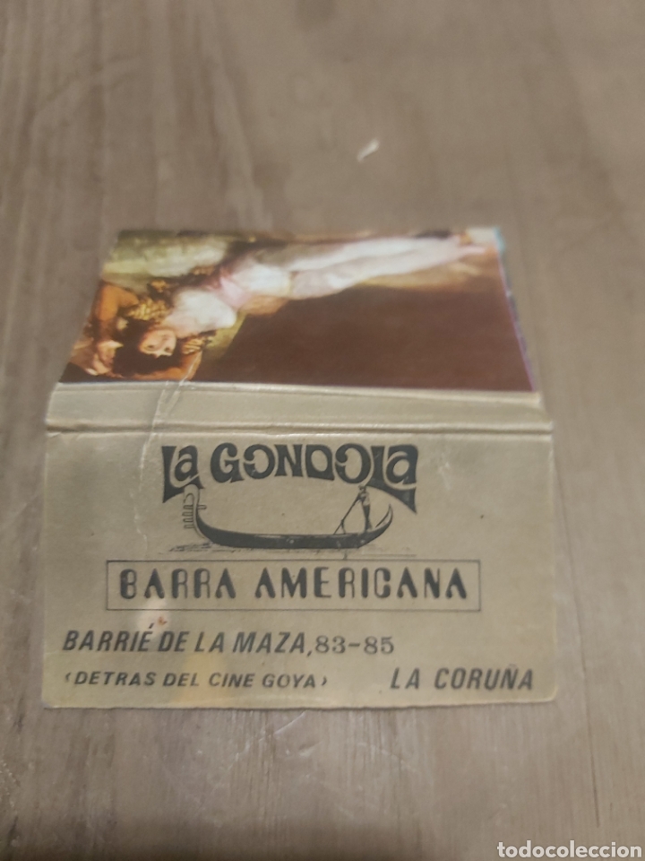 Otros Art&iacute;culos de Coleccionismo en Papel: LA CORU&Ntilde;A LA GINDOLA BARRA AMERICANA BARRUE DE LA MSZA 83 MAJA VESTIDA CAJA CERILLAS VINTAGE PUBLICI