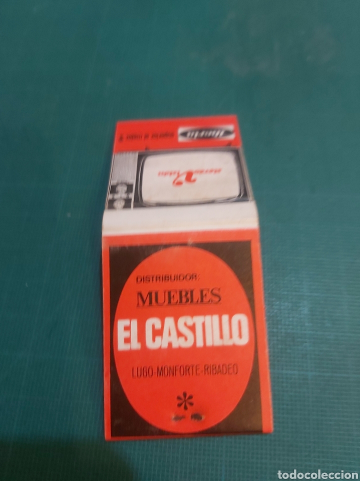 Collectionnisme Papier divers: MUEBLES EL CASTILLO LUGO RIBADEO MONFORTE IBERIA TELEVISORES CAJA CERILLAS VINTAGE PUBLICIDAD F&Oacute;SFO