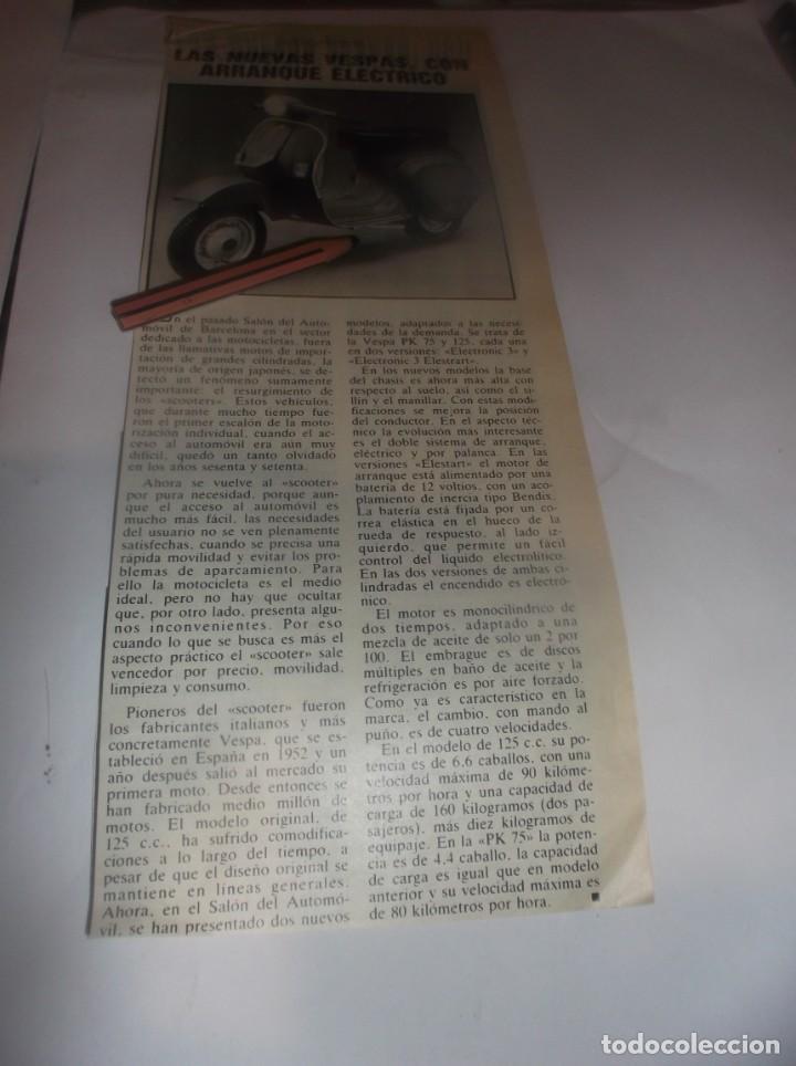 Otros Art&iacute;culos de Coleccionismo en Papel: RECORTE PUBLICIDAD A&Ntilde;O 1994(BARCELONA)SAL&Oacute;N AUTOMOVIL,NUEVAS MOTO VESPA PK CON ARRANQUE ELECTRICO