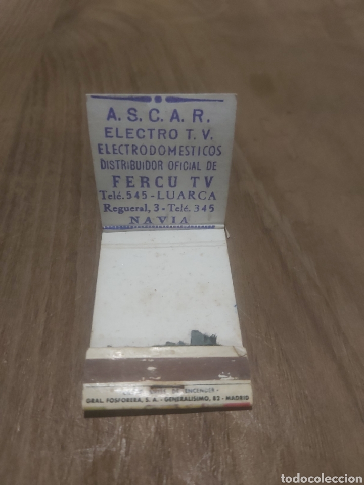 Collectionnisme Papier divers: NAVIA FERCU TV ASCAR CAJA CERILLAS VINTAGE PUBLICIDAD F&Oacute;SFOROS