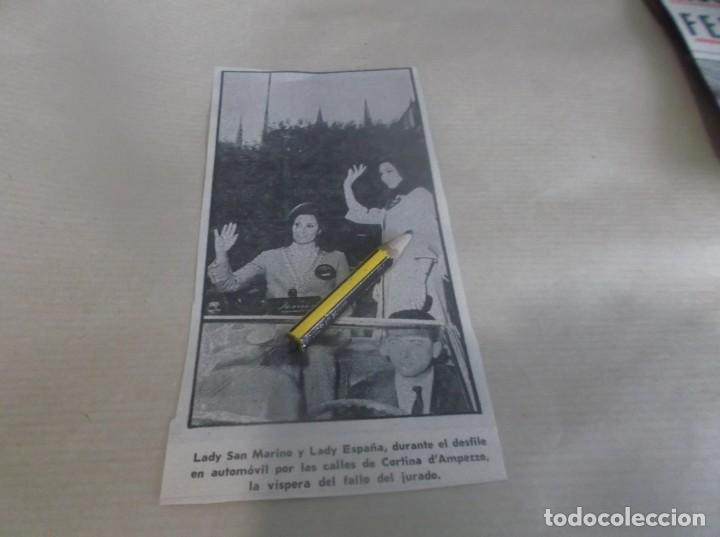 Otros Art&iacute;culos de Coleccionismo en Papel: RECORTE A&Ntilde;O 1967.Cortina d'Ampezzo(Italia)LADY SAN MARINO Y ROCIO JURADO,EN AUTOM&Oacute;VIL,CALLES CORTINA