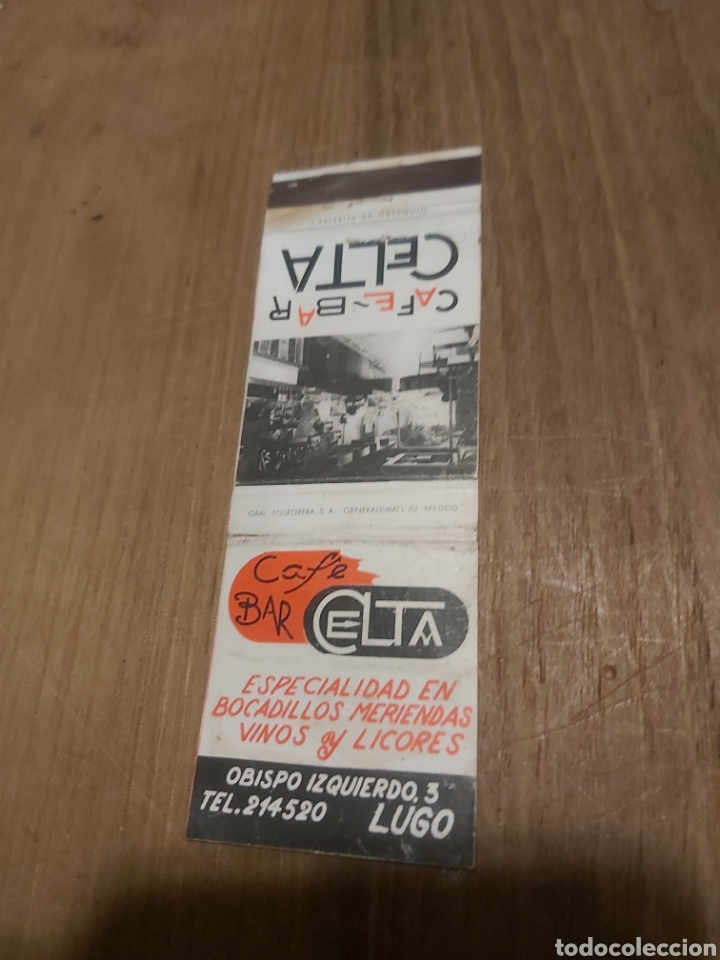 Collectionnisme Papier divers: LUGO CAF&Eacute; BAR CEKTA OBISPO AGUIRRE 3 BICADILLOS MERIENDAS CAJA CERILLAS VINTAGE PUBLICIDAD F&Oacute;SFOROS