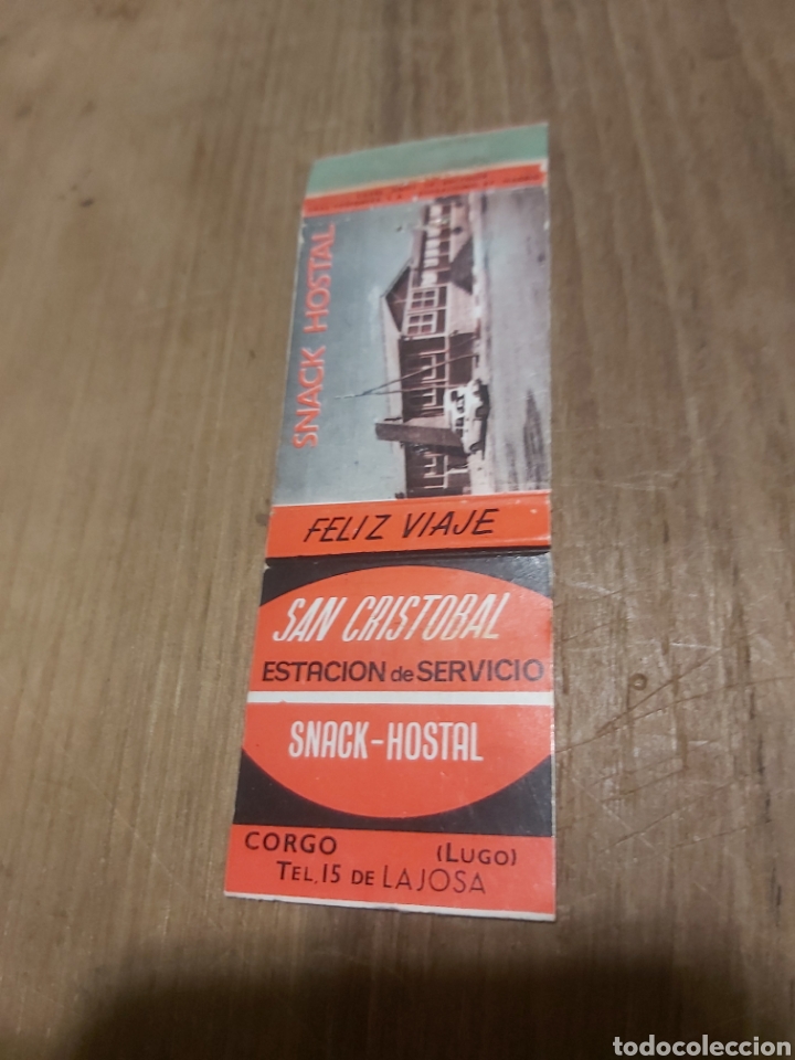 Paper Collecting Others: LAJISA LUGO SAN CRIST&Oacute;BAL ESTACI&Oacute;N SERVICIO SNACK HOSTAL CAJA CERILLAS VINTAGE PUBLICIDAD F&Oacute;SFOROS