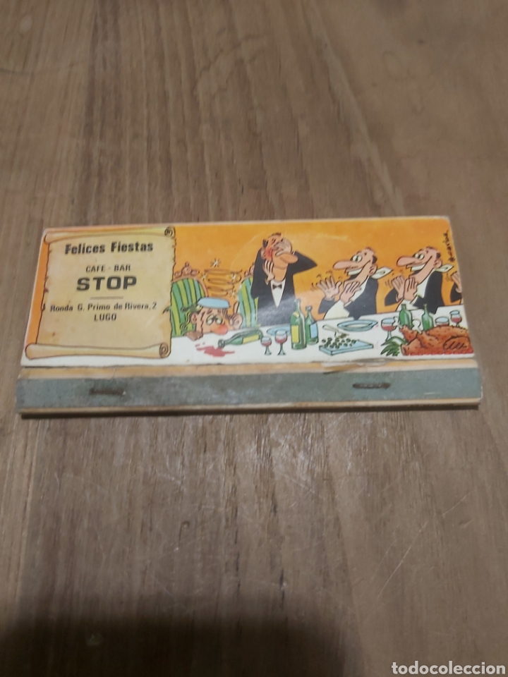 Paper Collecting Others: LUGO BAR STOP.VINOS PRIMO RIVERA 2 CAJA CERILLAS VINTAGE PUBLICIDAD F&Oacute;SFOROS FELICITACIONES
