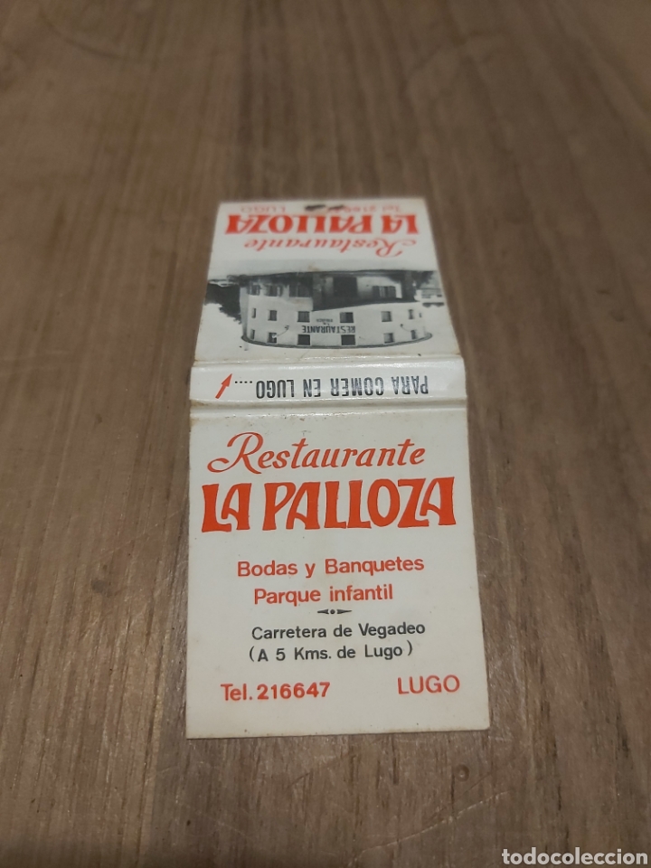 Paper Collecting Others: LUGO RESTAURANTE LA PALLOZA BODAS Y BANQUETES CAJA CERILLAS VINTAGE PUBLICIDAD F&Oacute;SFOROS