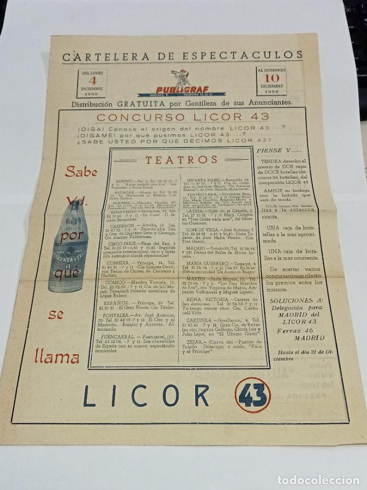Outros artigos de papel: CARTELER&Iacute;A DE ESPECT&Aacute;CULOS. 1950. PUBLIGRAF. CINE, TEATROS Y VARIOS. VER INTERIOR