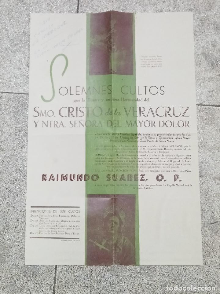 Outros artigos de papel: CARTEL. CULTOS. STMO CRISTO VERACRUZ Y NTRA MAYOR DOLOR. 32 X 48. EN IGLESIA MAYOR PRIORAL. 1944.