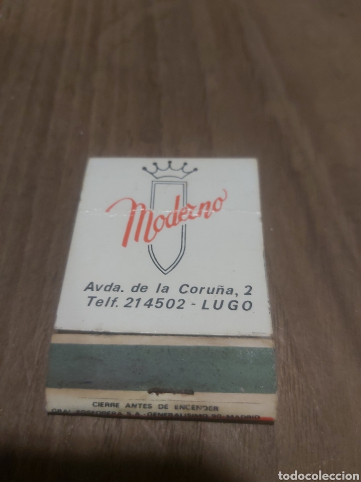 Collectionnisme Papier divers: LUGO CAFE BAR MIDERNO AVDA.CORU&Ntilde;A 2 CAJA CERILLAS VINTAGE PUBLICIDAD F&Oacute;SFOROS