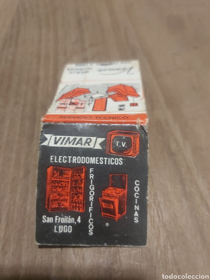 Collectionnisme Papier divers: LUGO VIMAR VIMAR ELECTRODOM&Eacute;STICOS FRIGOR&Iacute;FICO COCINA TV SAN FROILAN 4 CAJA CERILLAS VINTAGE