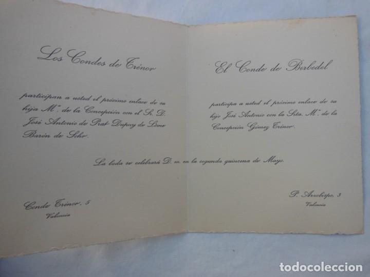 Outros artigos de papel: ANTIGUA INVITACI&Oacute;N BODA: Bar&oacute;n de Sohr - HIJOS DE CONDES DE TR&Eacute;NOR Y EL CONDE DE BERBEDEL