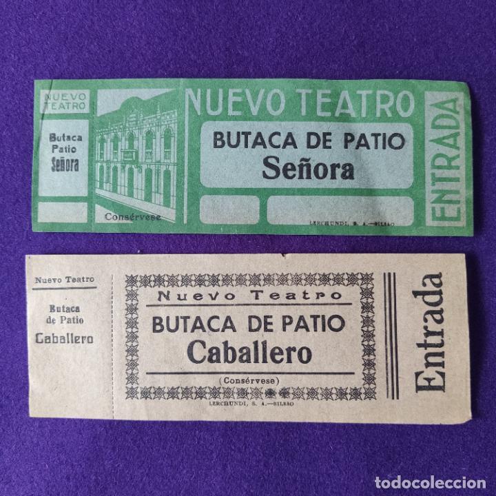 Otros art&iacute;culos de coleccionismo en papel: VITORIA. DOS ENTRADAS ANTIGUAS DEL NUEVO TEATRO (HOY TEATRO PRINCIPAL). A&Ntilde;OS 30-40.