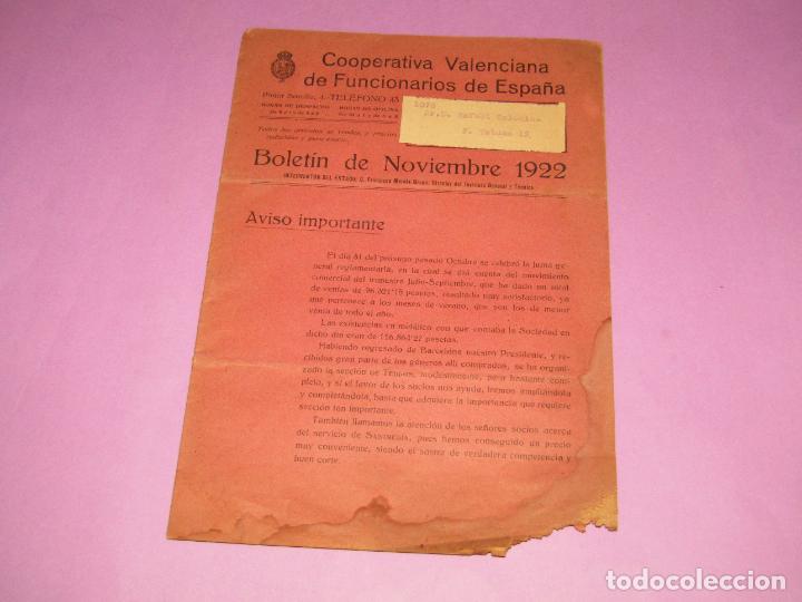 Otros Art&iacute;culos de Coleccionismo en Papel: Antiguo Cat&aacute;logo Lista de Precios de Cooperativa Valenciana de Funcionarios de Espa&ntilde;a del A&ntilde;o 1922