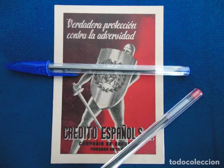Otros Art&iacute;culos de Coleccionismo en Papel: postal publicidad vintage credito espa&ntilde;ol seguros valencia guerrero edad media militar espada 1950