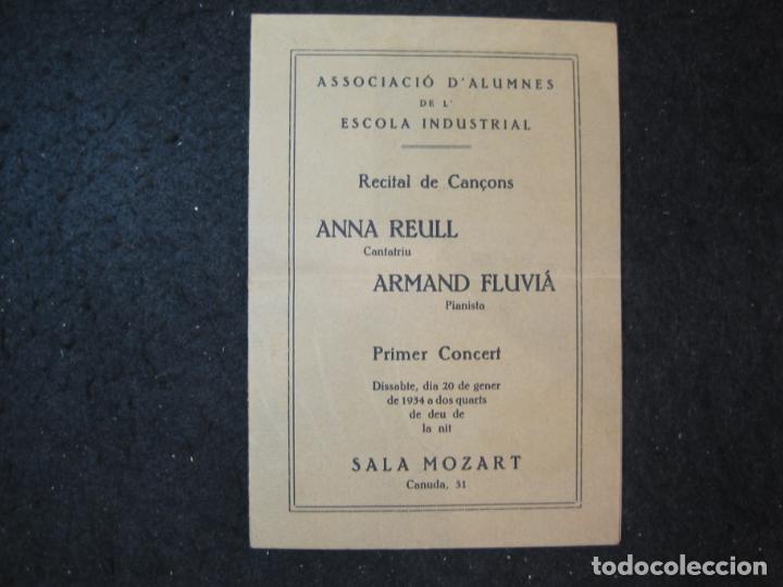 Otros Art&iacute;culos de Coleccionismo en Papel: BARCELONA-SALA MOZART-ASSOCIACIO D'ALUMNES DE L'ESCOLA INDUSTRIAL-PROGRAMA 1934-VER FOTOS-(K-6154)